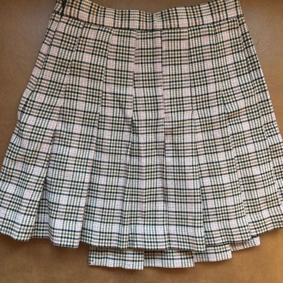 Maje Pleated Plaid Kilt Asymmetric Skirt - Picture 5 of 8